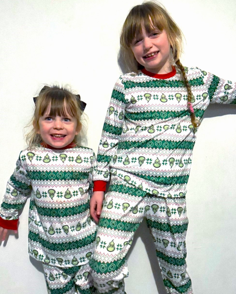 Grinchy Gatherings-Family Matching Christmas Pajamas Sale price