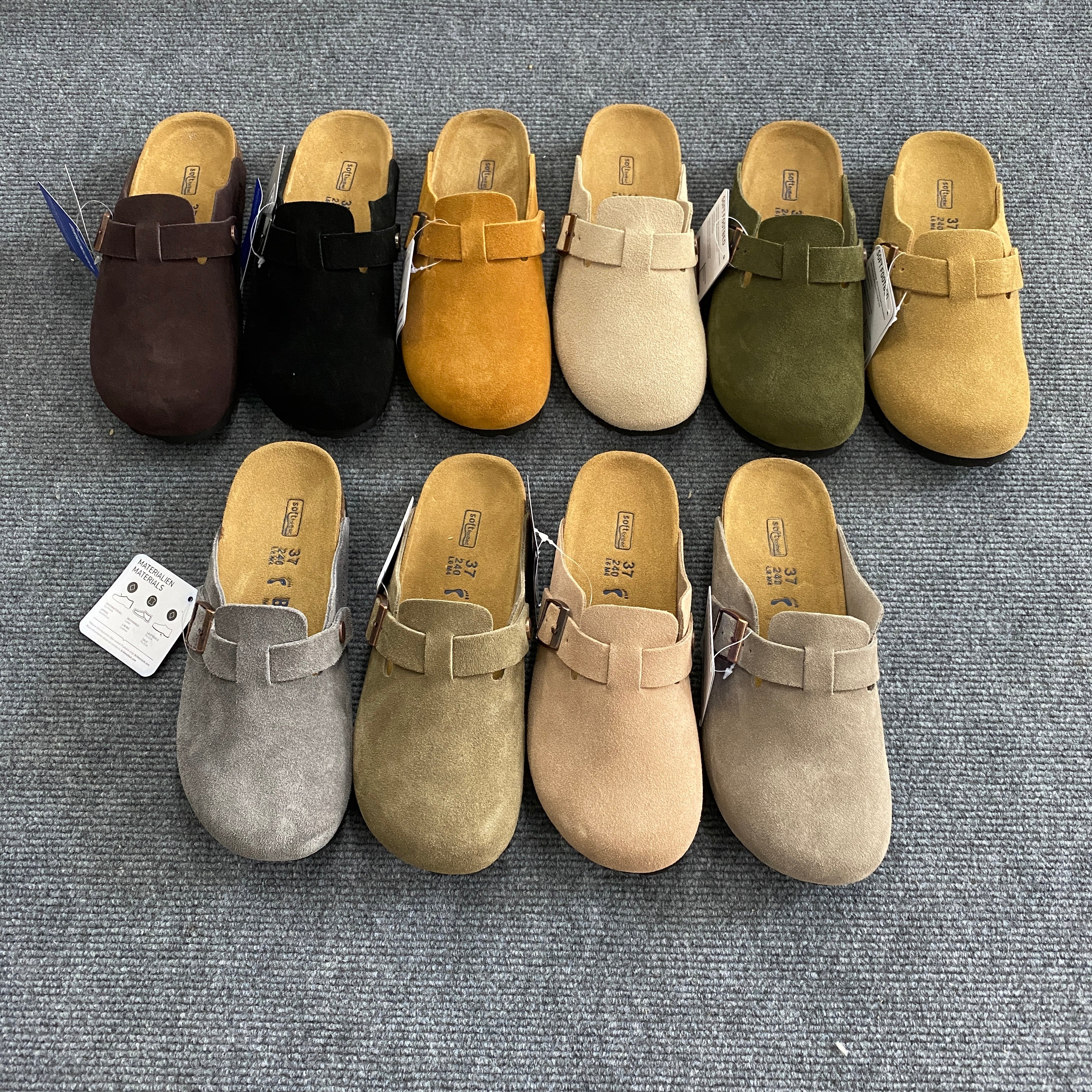 Boston Suede Footbed Clogs