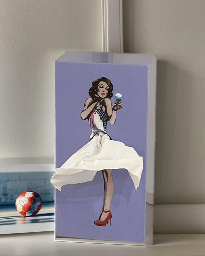 Pin Up Girl Tissue Box