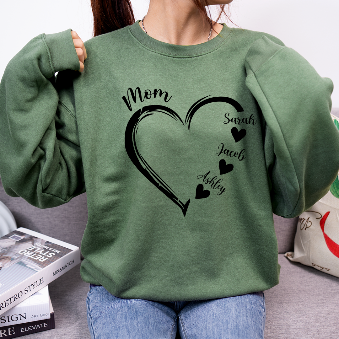 Heart-Name Custom Grandma Sweatshirt