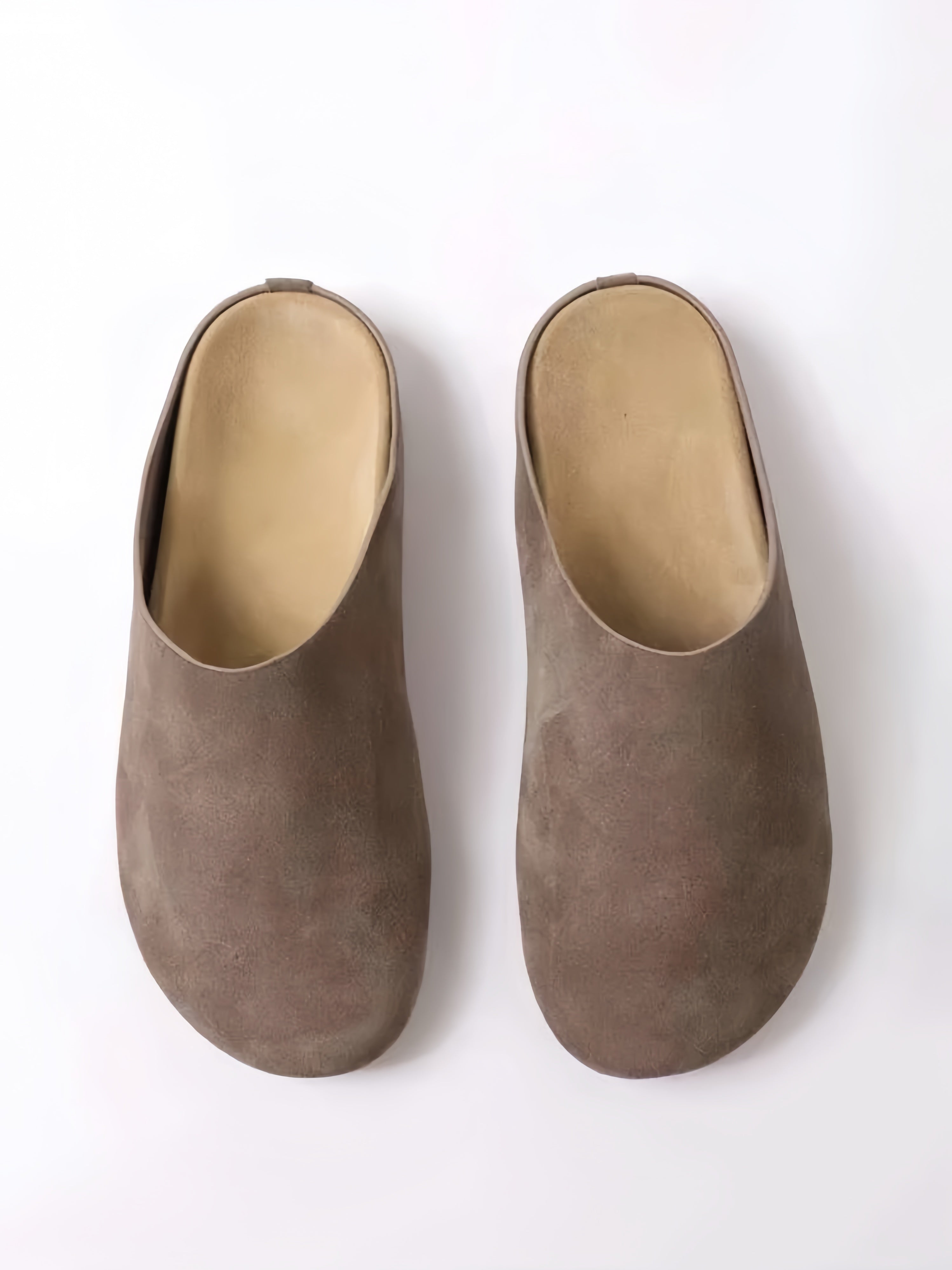 Suede Round Toe Slip Clogs