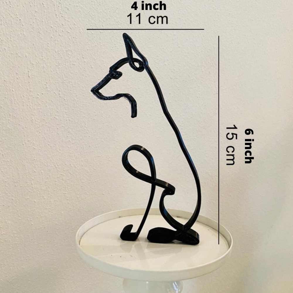 Blueblom Iron Dog and Cat Sculptures