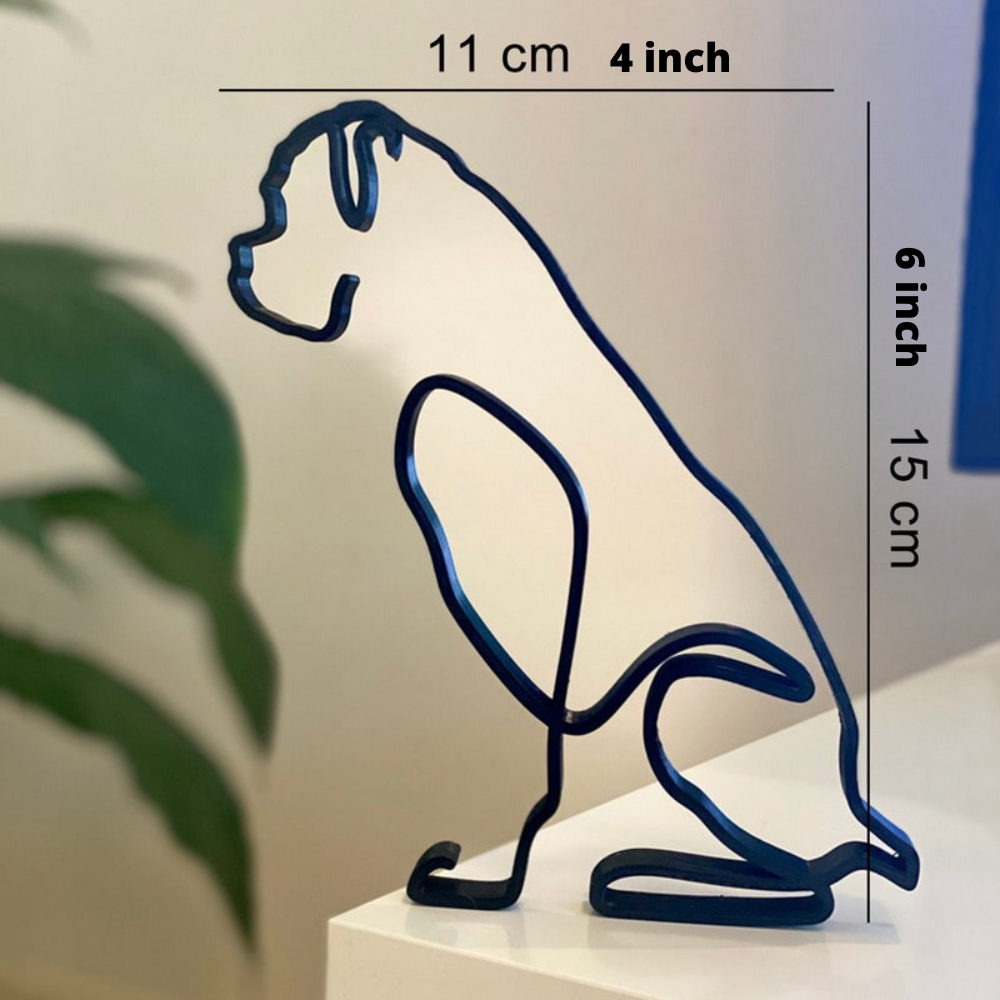 Blueblom Iron Dog and Cat Sculptures