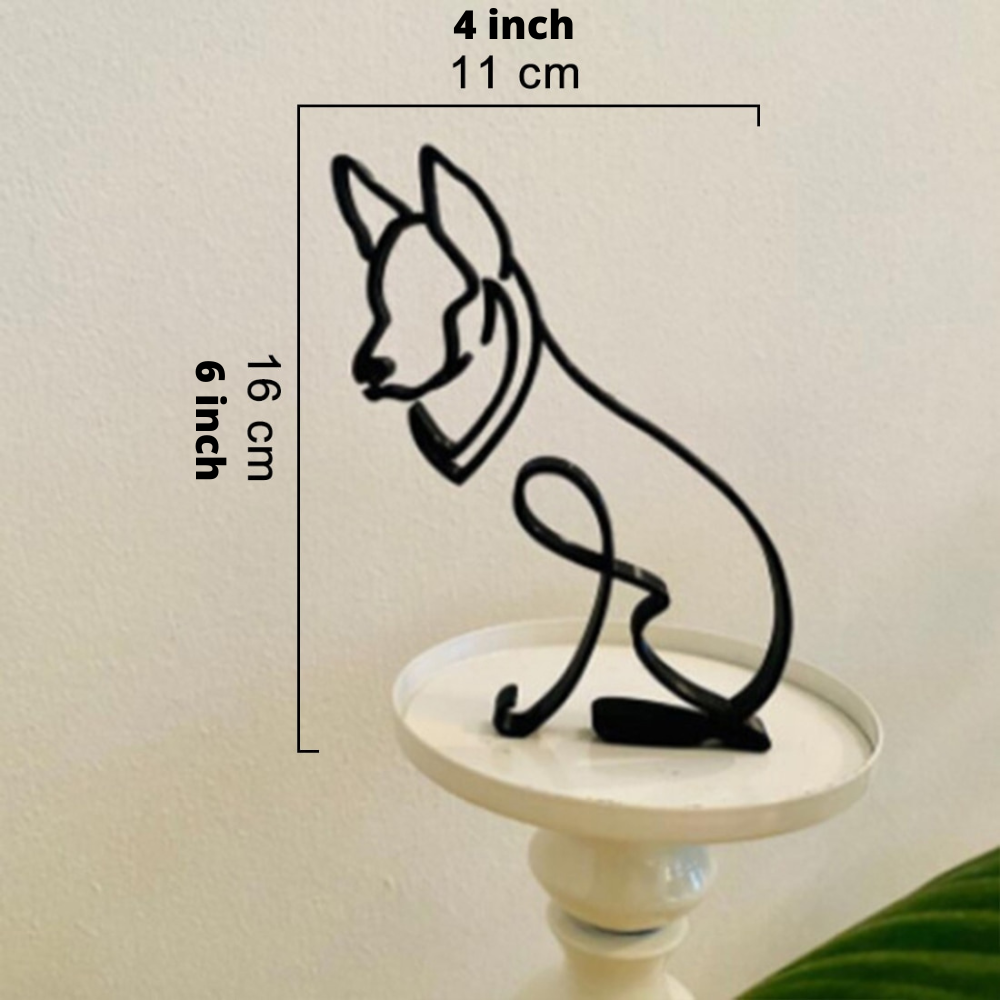 Blueblom Iron Dog and Cat Sculptures