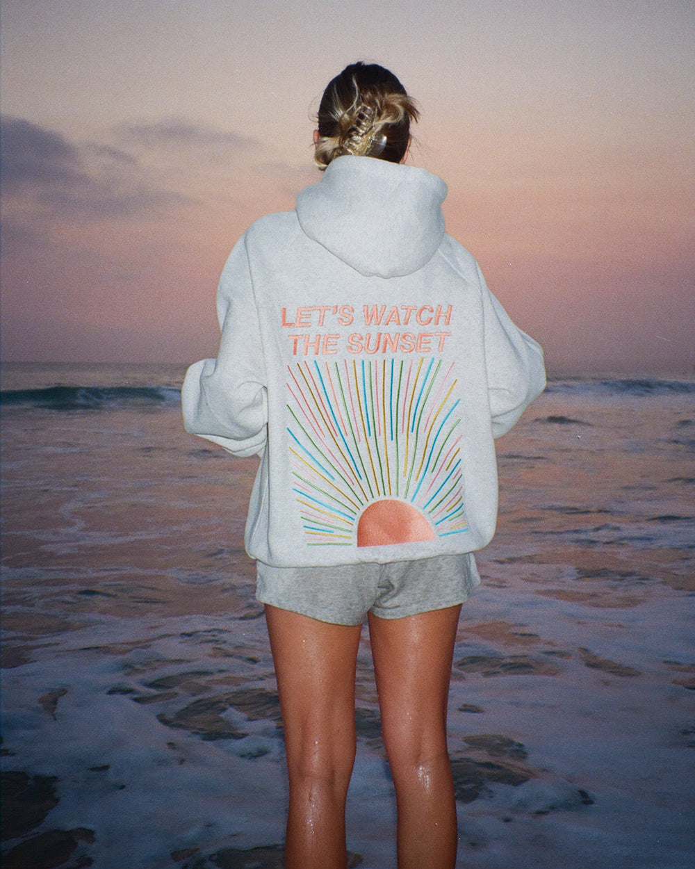 "Let's Watch the Sunset"  Hoodie -Heather Gray