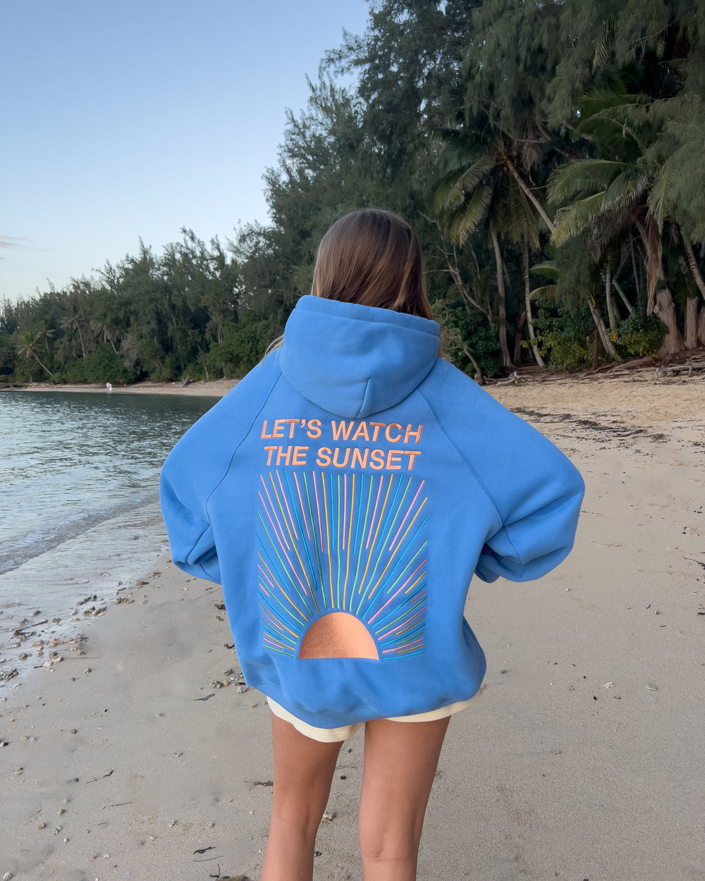 "Let's Watch the Sunset"  Hoodie -Blue