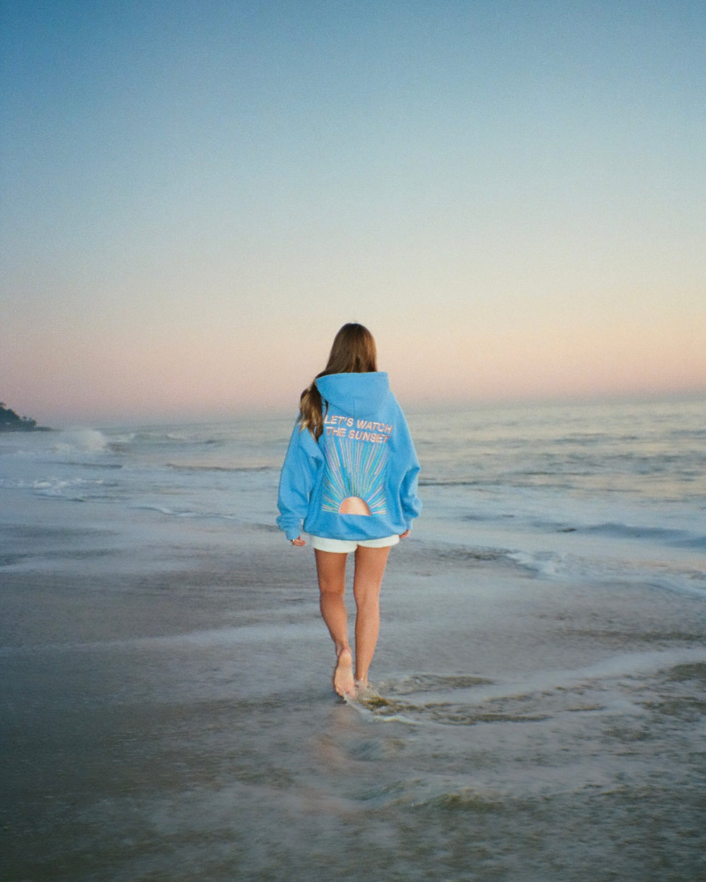 "Let's Watch the Sunset"  Hoodie -Blue