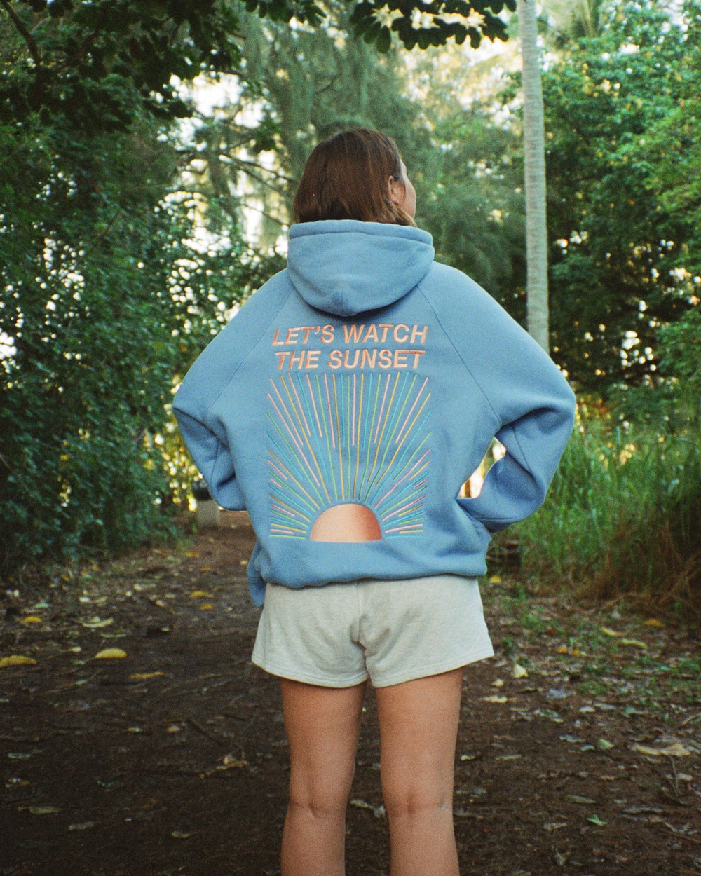 "Let's Watch the Sunset"  Hoodie -Blue