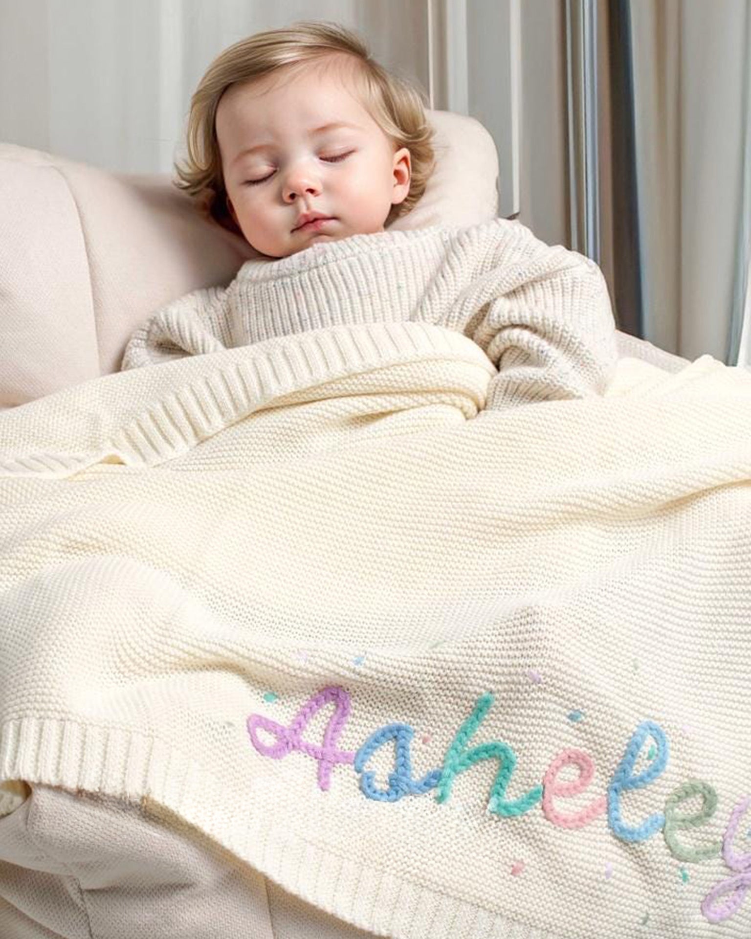 Personalized Hand Knitted  Blanket