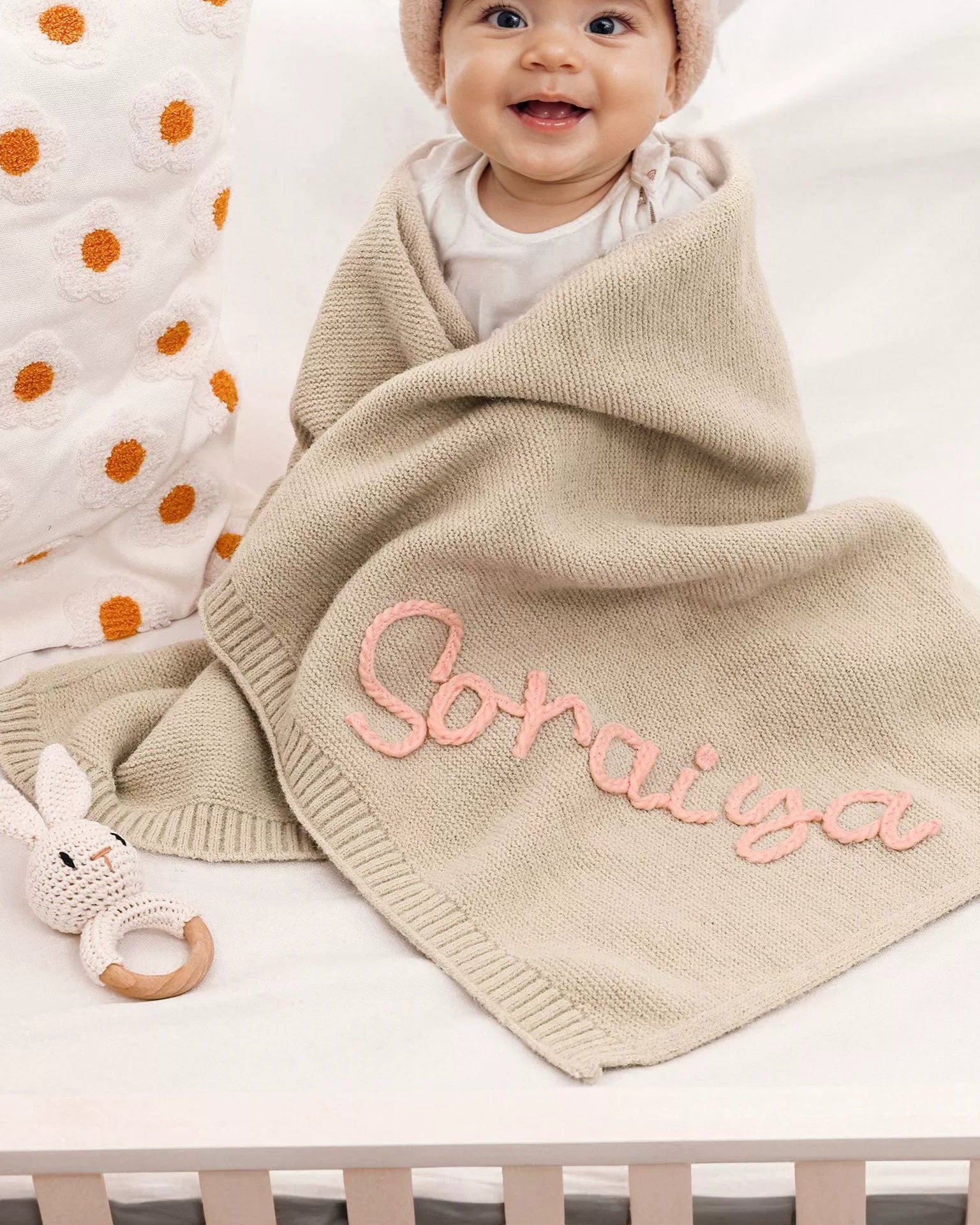 Personalized Hand Knitted  Blanket