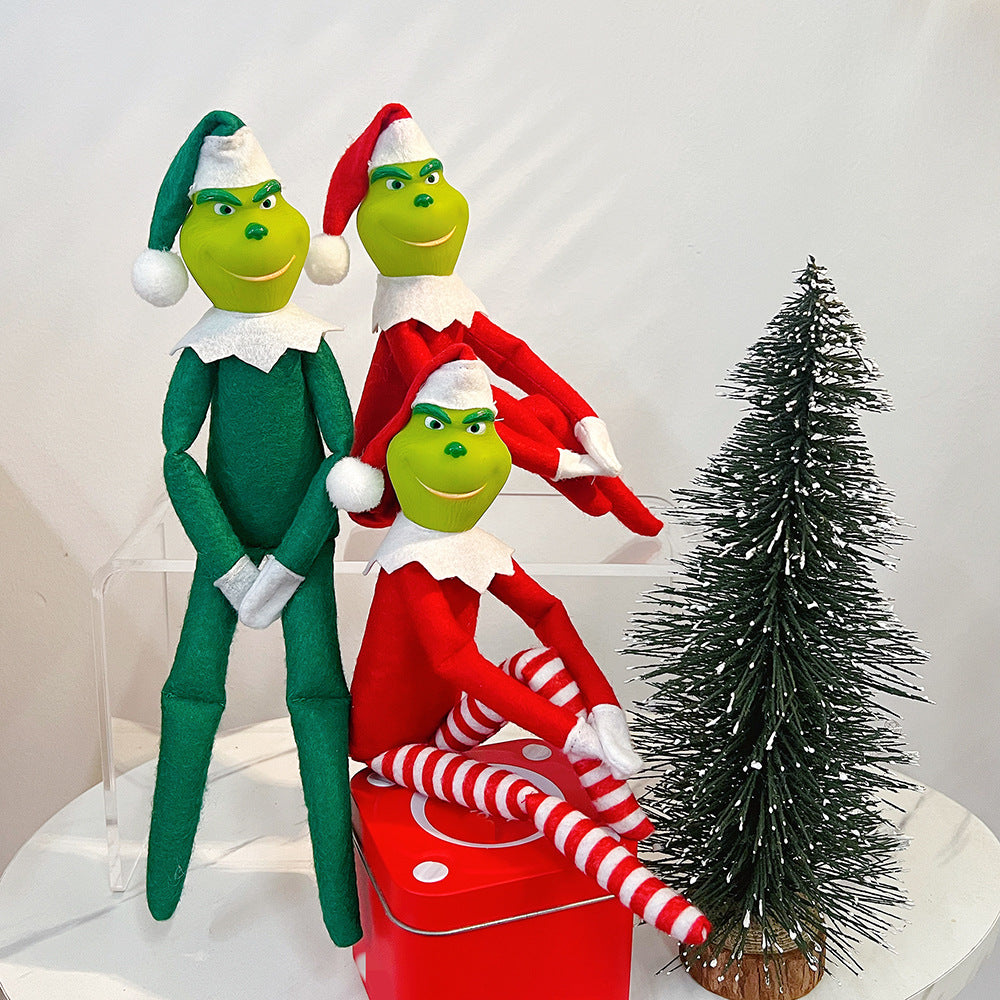 Christmas Gr-inch Elf Dolls Decoration