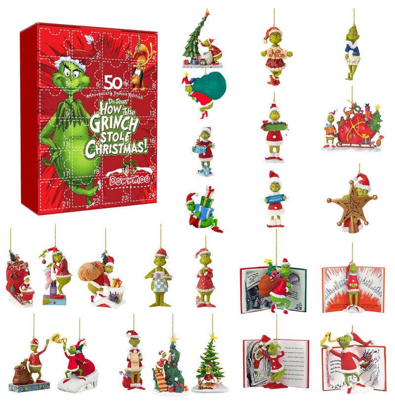 Grinch-Christmas Advent 24 Calendar Countdown Gift Box