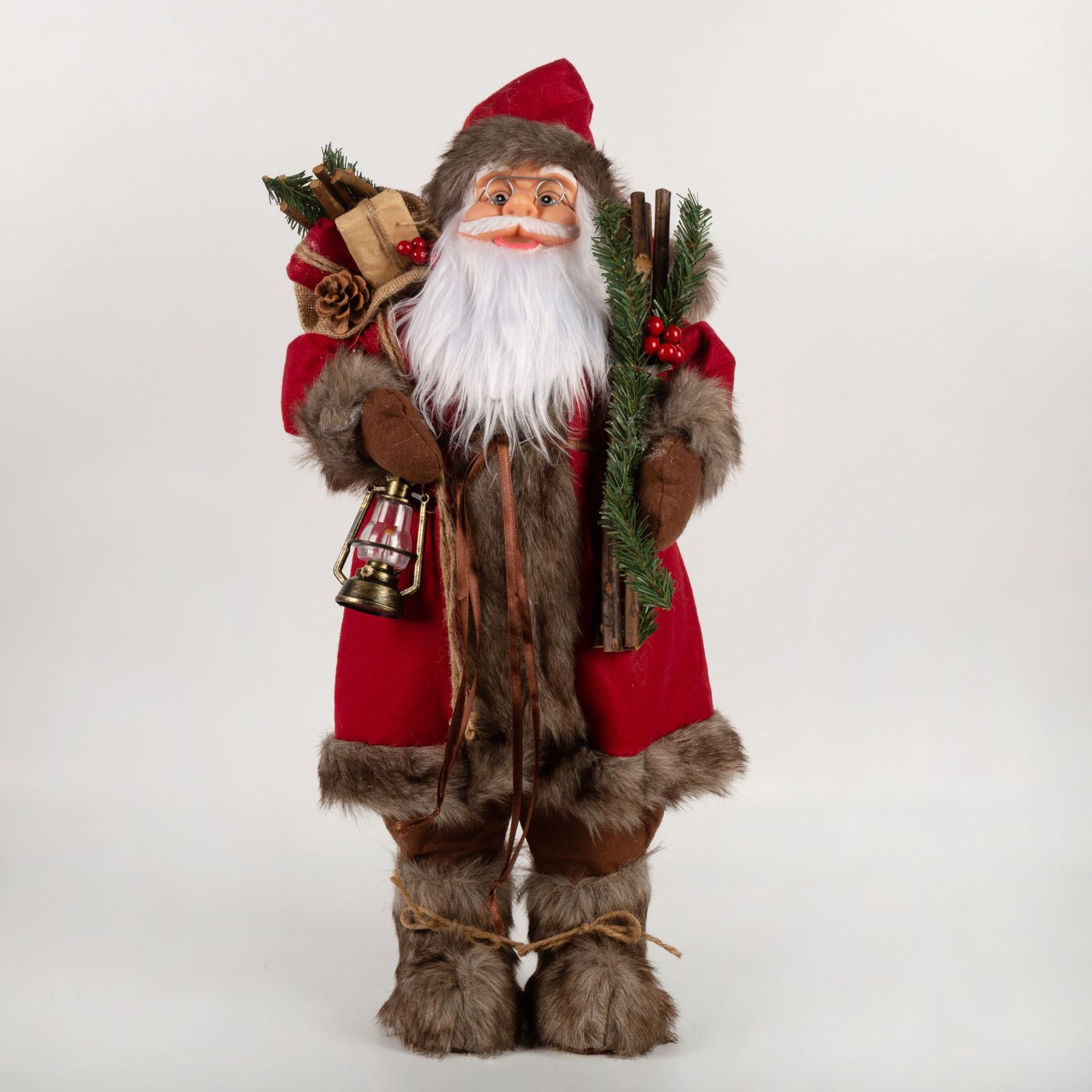 Holding Staff Red-Clad Santa Christmas Ornament