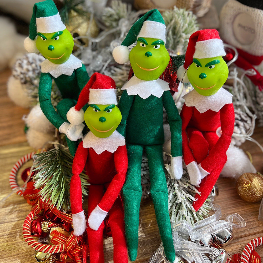 Christmas Gr-inch Elf Dolls Decoration