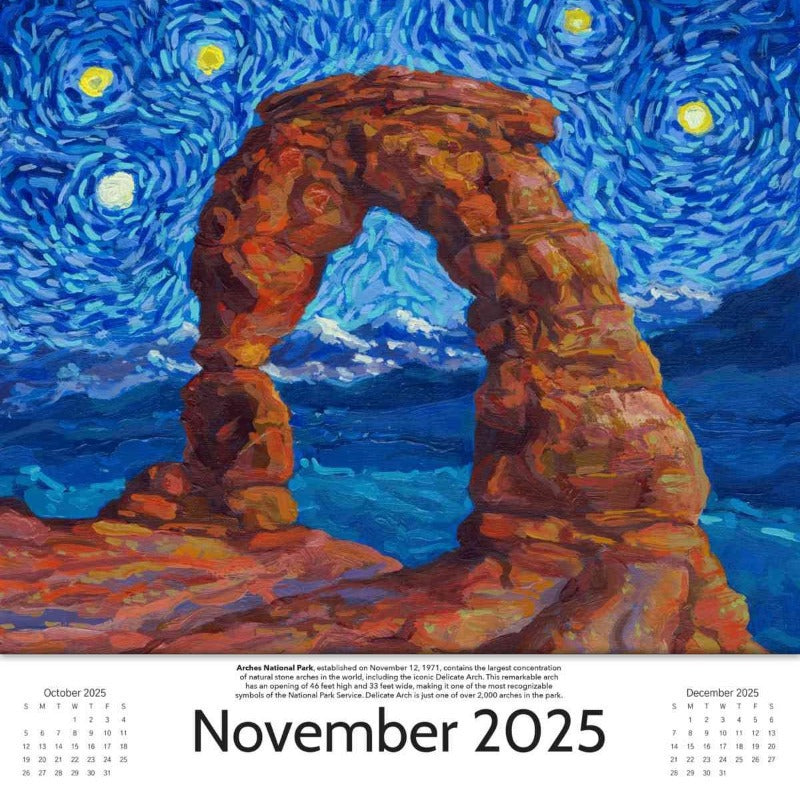 Starry Night National Park 2025 Calendar