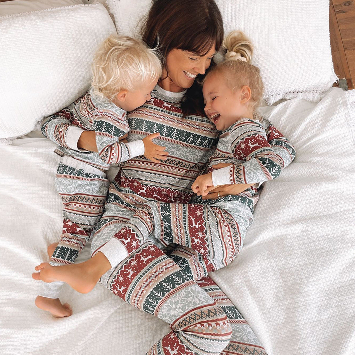 Brown Cocoa-Family Matching Christmas Pajamas