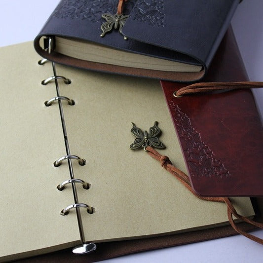 Brown Butterfly Traveler Notebook-Straps Leather travel Journal