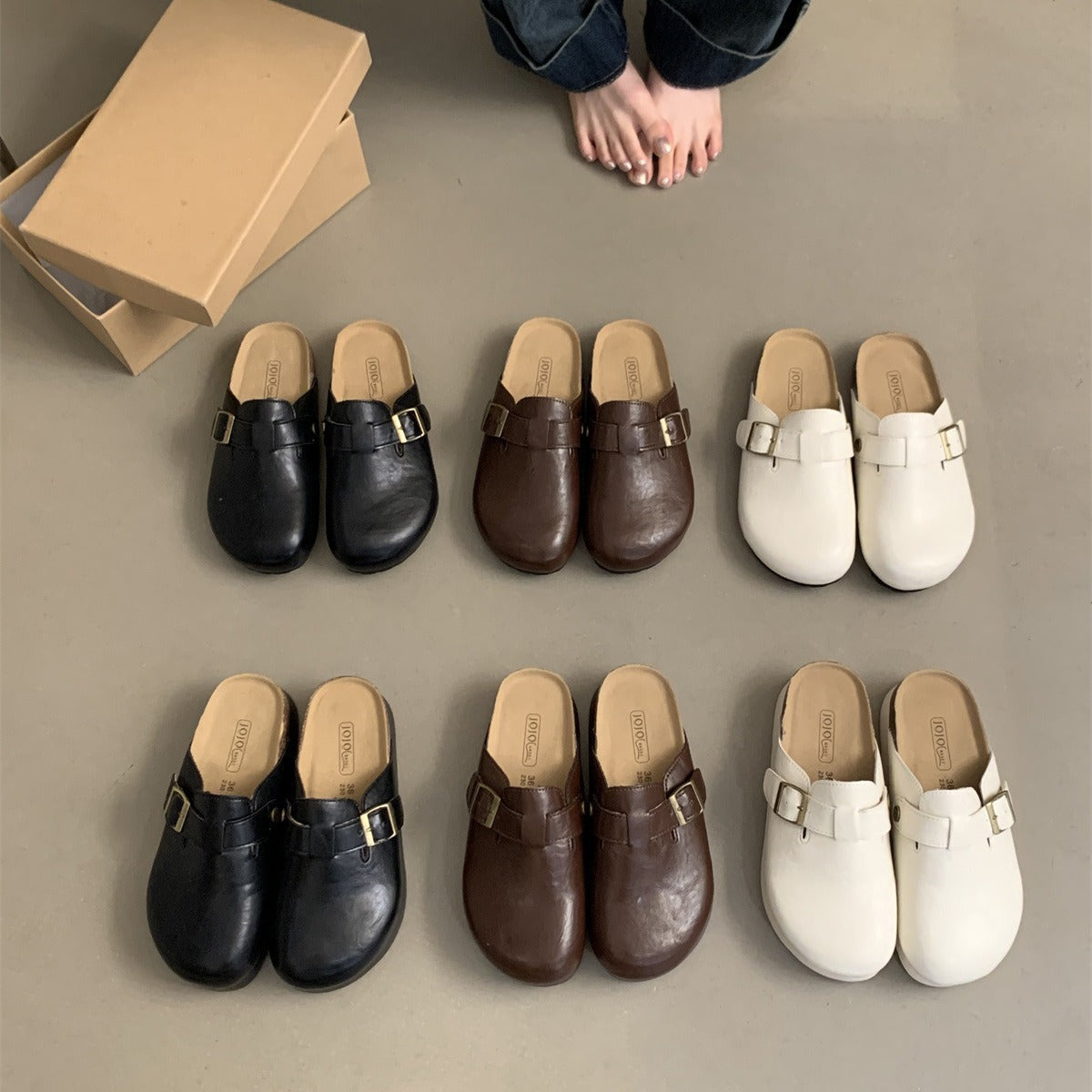 Boston  Oiled Leather Footbed Clogs