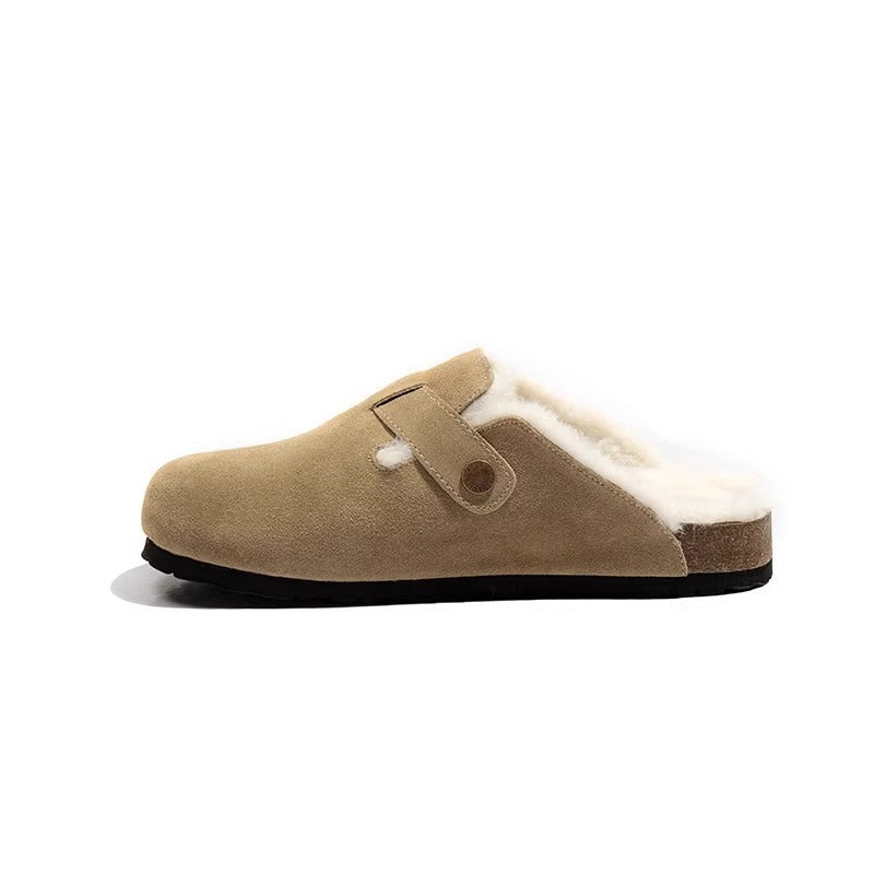 Boston Shearling Suede padded Leather Footbed Clogs