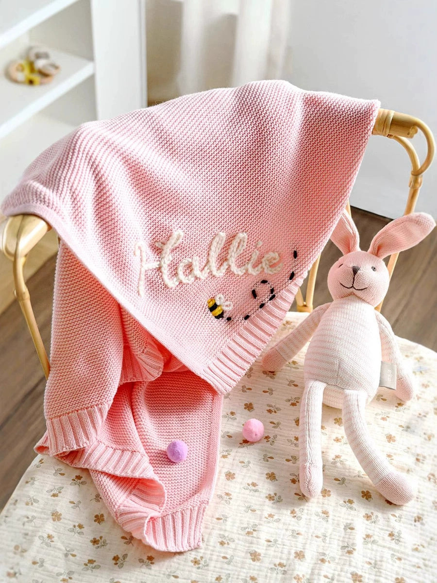 Personalized Hand Knitted  Blanket