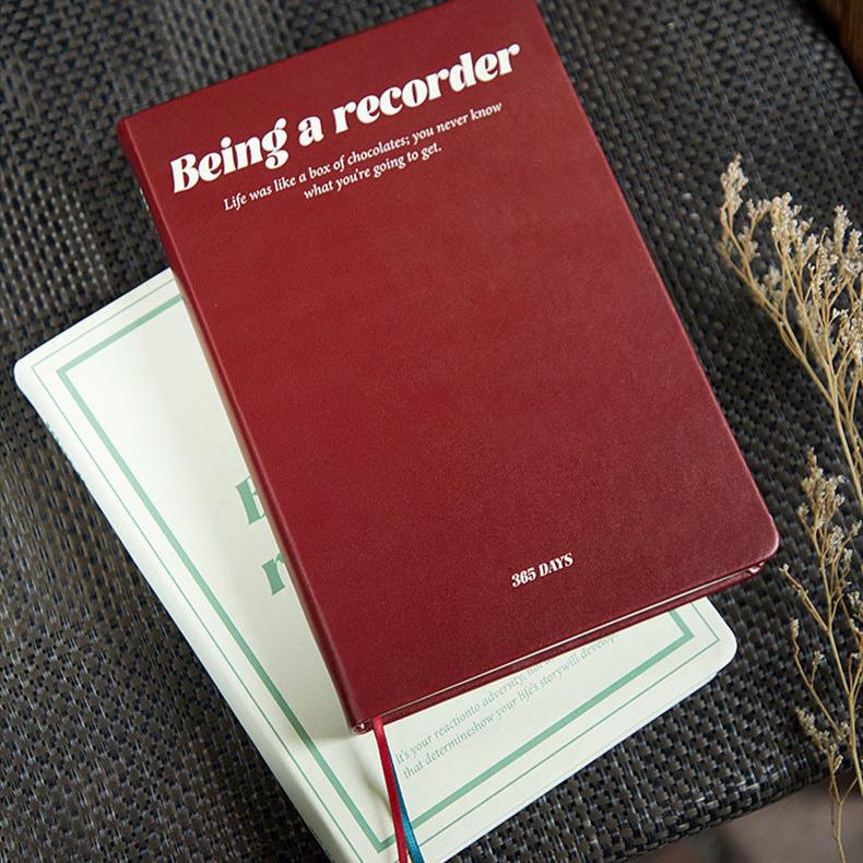 Red Being a recorder of life-2025 Daily Weekly Planner Journals Notebook