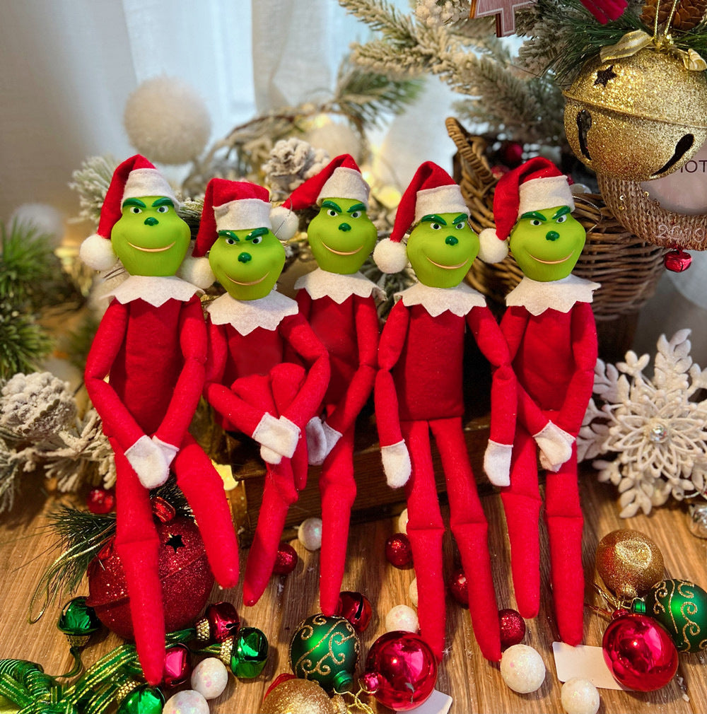 Christmas Gr-inch Elf Dolls Decoration