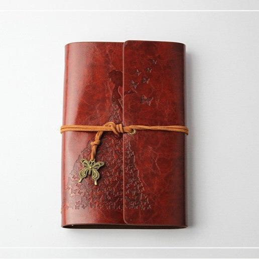 Brown Butterfly Traveler Notebook-Straps Leather travel Journal