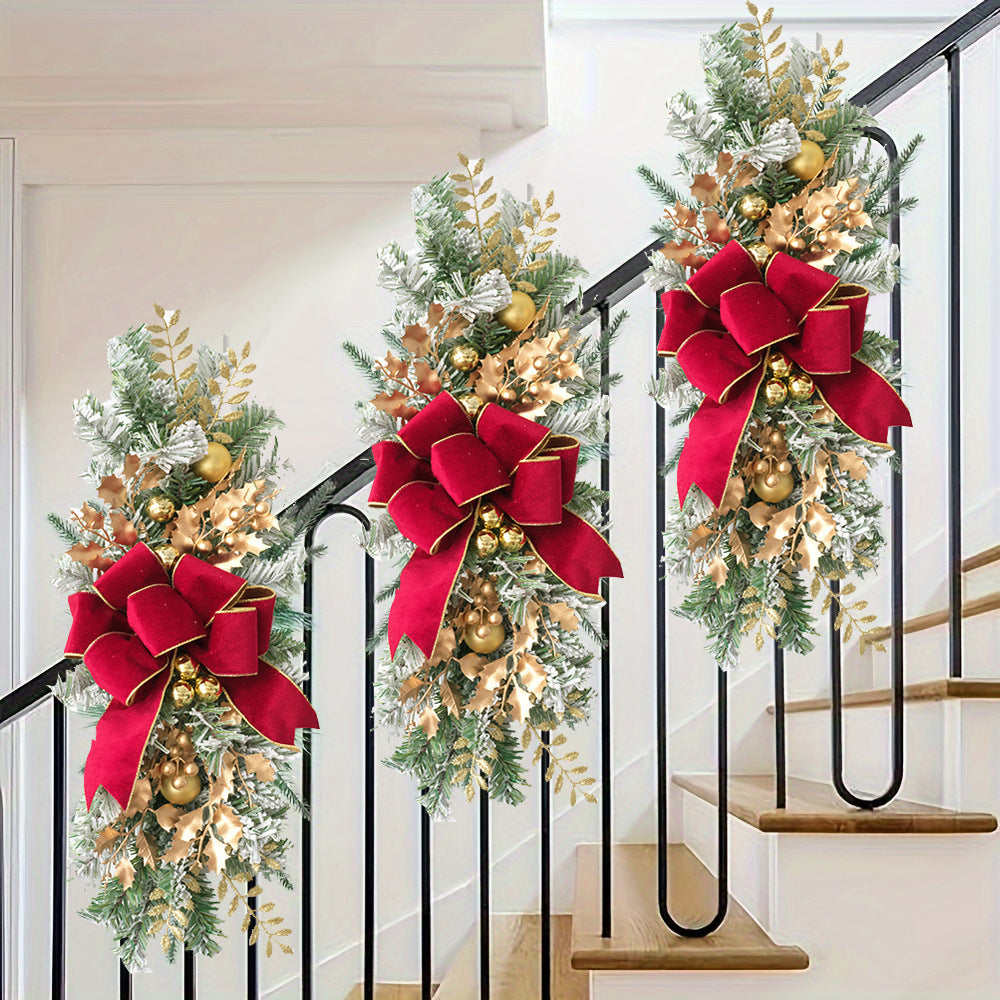 Snowy Staircase Christmas Wreath