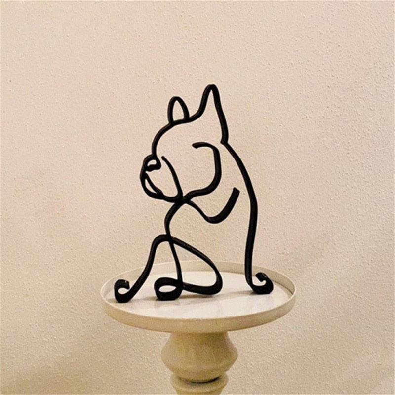 Blueblom Iron Dog and Cat Sculptures