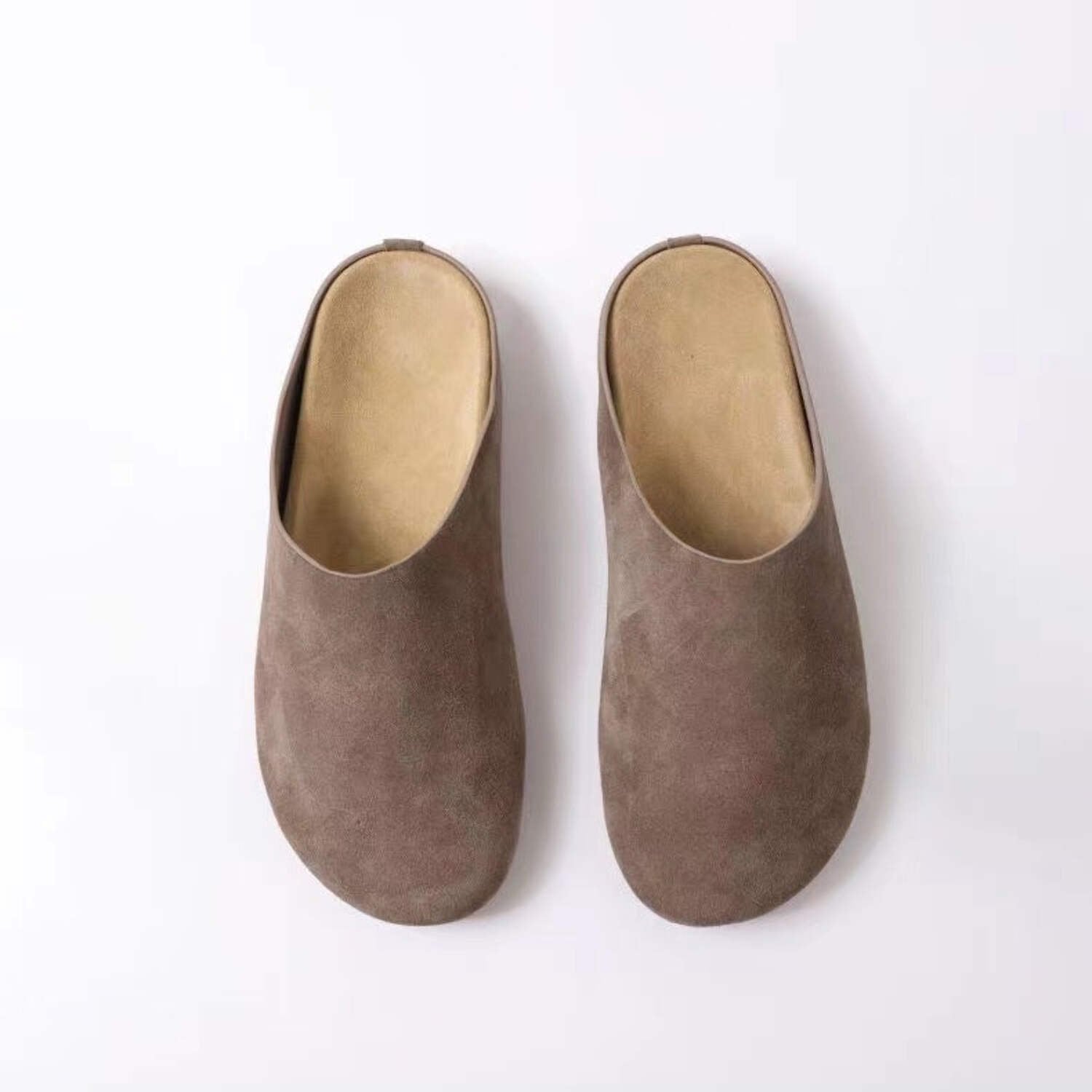 Suede Round Toe Slip Clogs