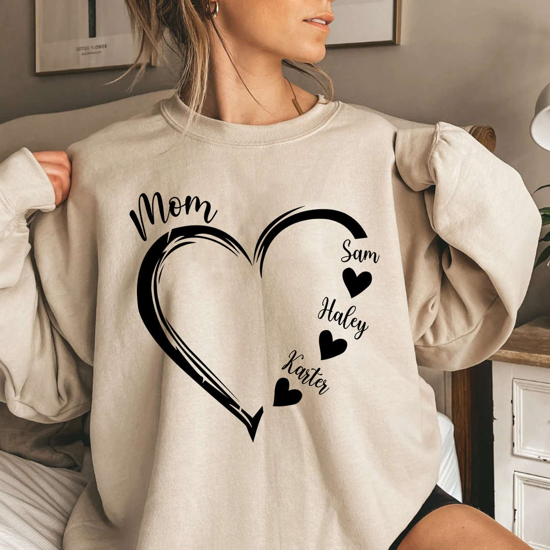 Heart-Name Custom Grandma Sweatshirt