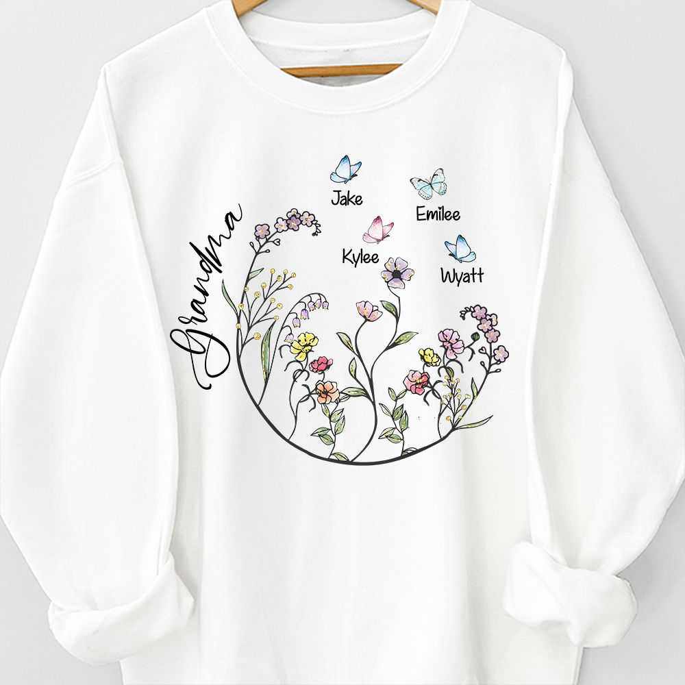 Flowerl-Personalized Grandma Sweatshirt